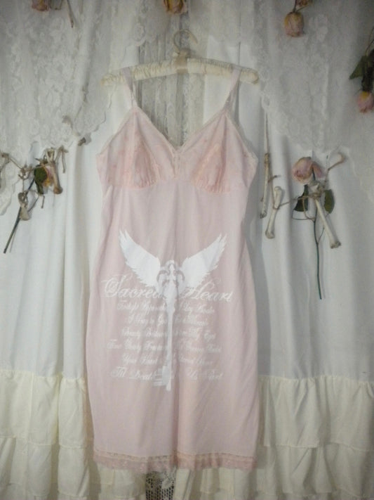 Sacred Heart Pink Lace Slip Dress