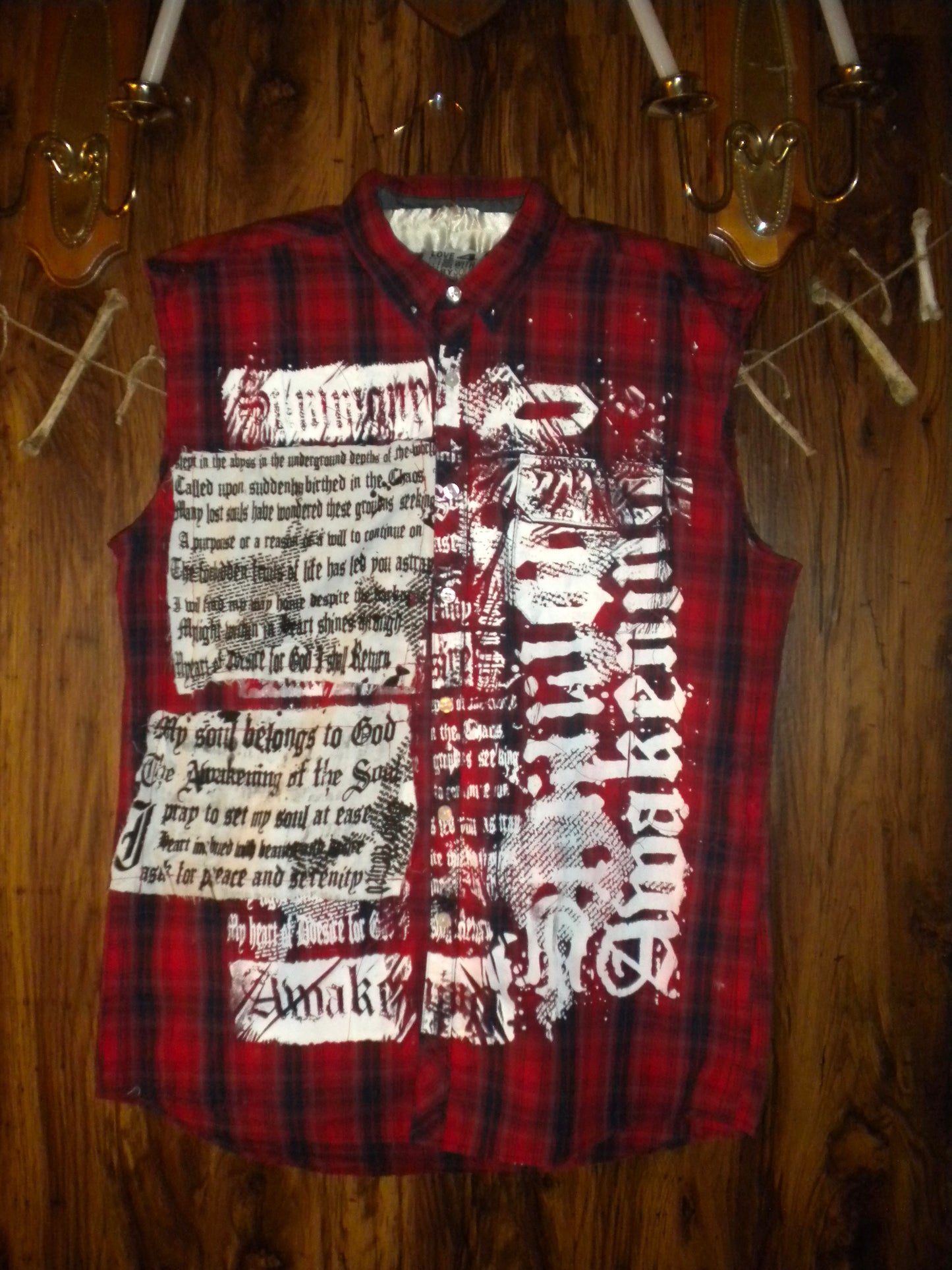 Summoned Awakening Red Sleeveless Flannel Large