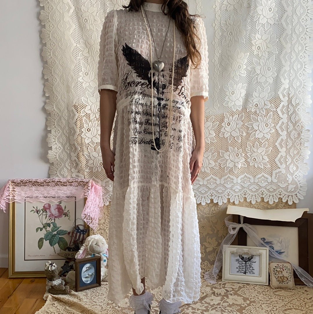 Sacred Heart Sheer Maxi Dress