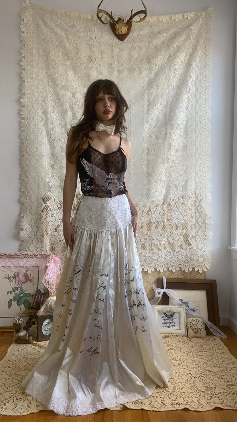 Beloved Dust Lace Pearl Vintage Maxi Skirt