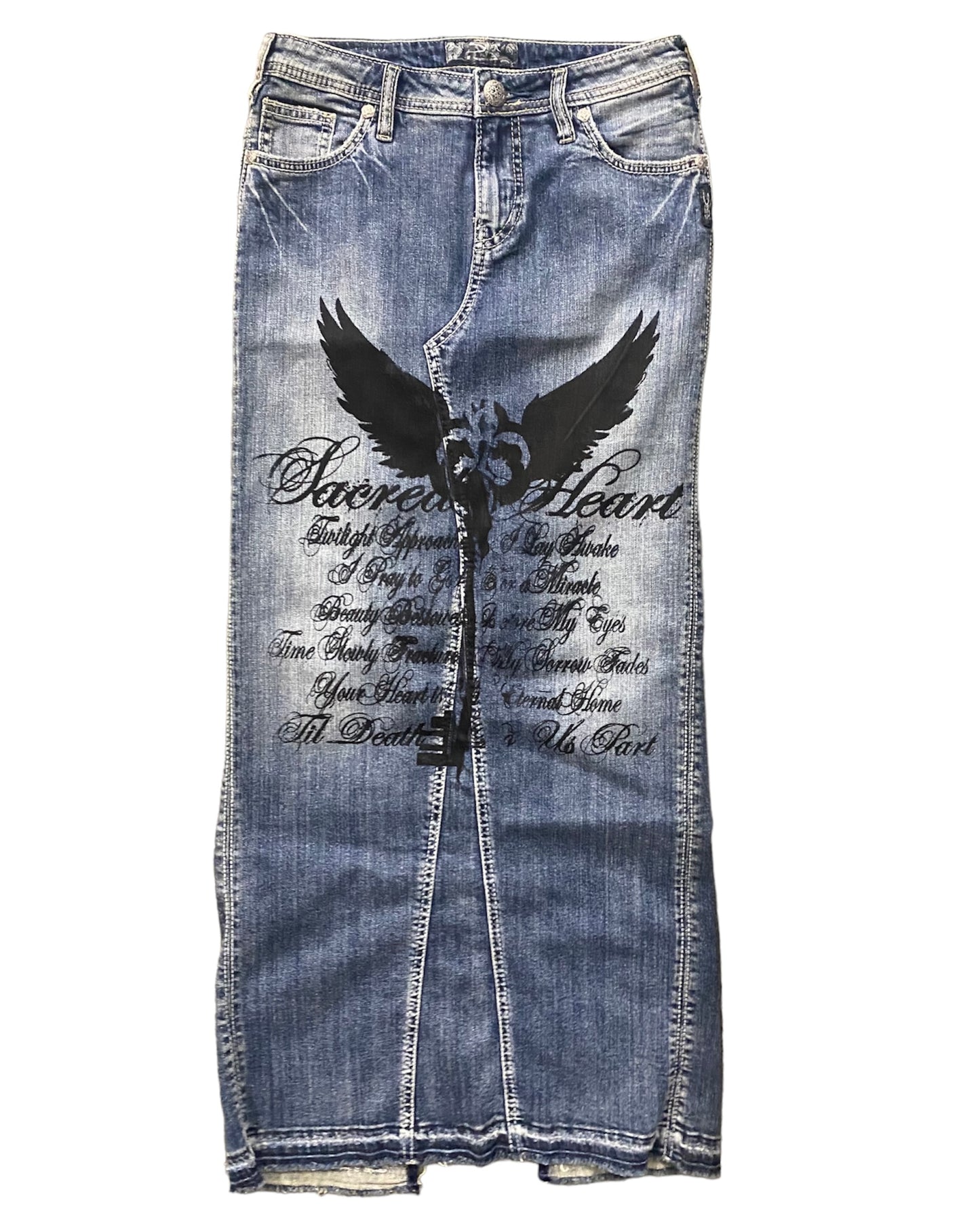 Sacred Heart Denim Maxi Skirt