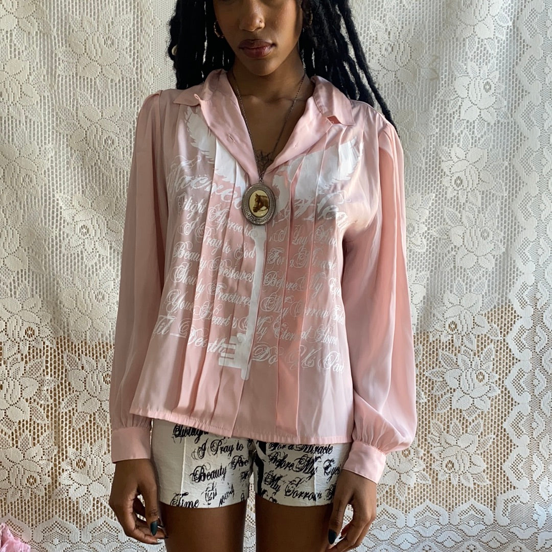 Sacred Heart Pink Vintage Blouse