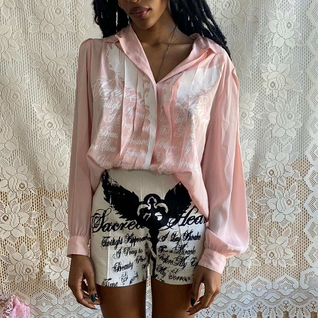 Sacred Heart Pink Vintage Blouse