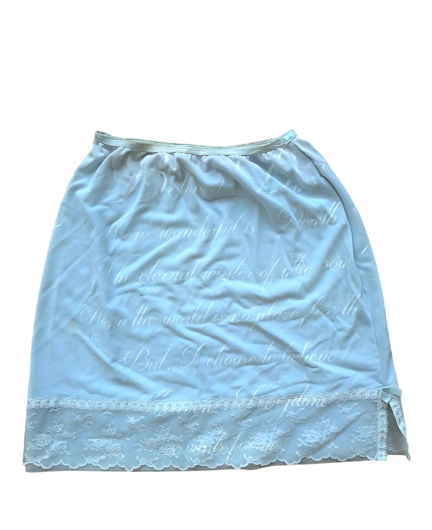 Beloved Dust Sky Blue Mini Slip Skirt